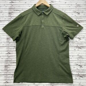 Kuhl Polo Shirt Mens M Green Engineered Performance Moisture Wicking Tech Golf